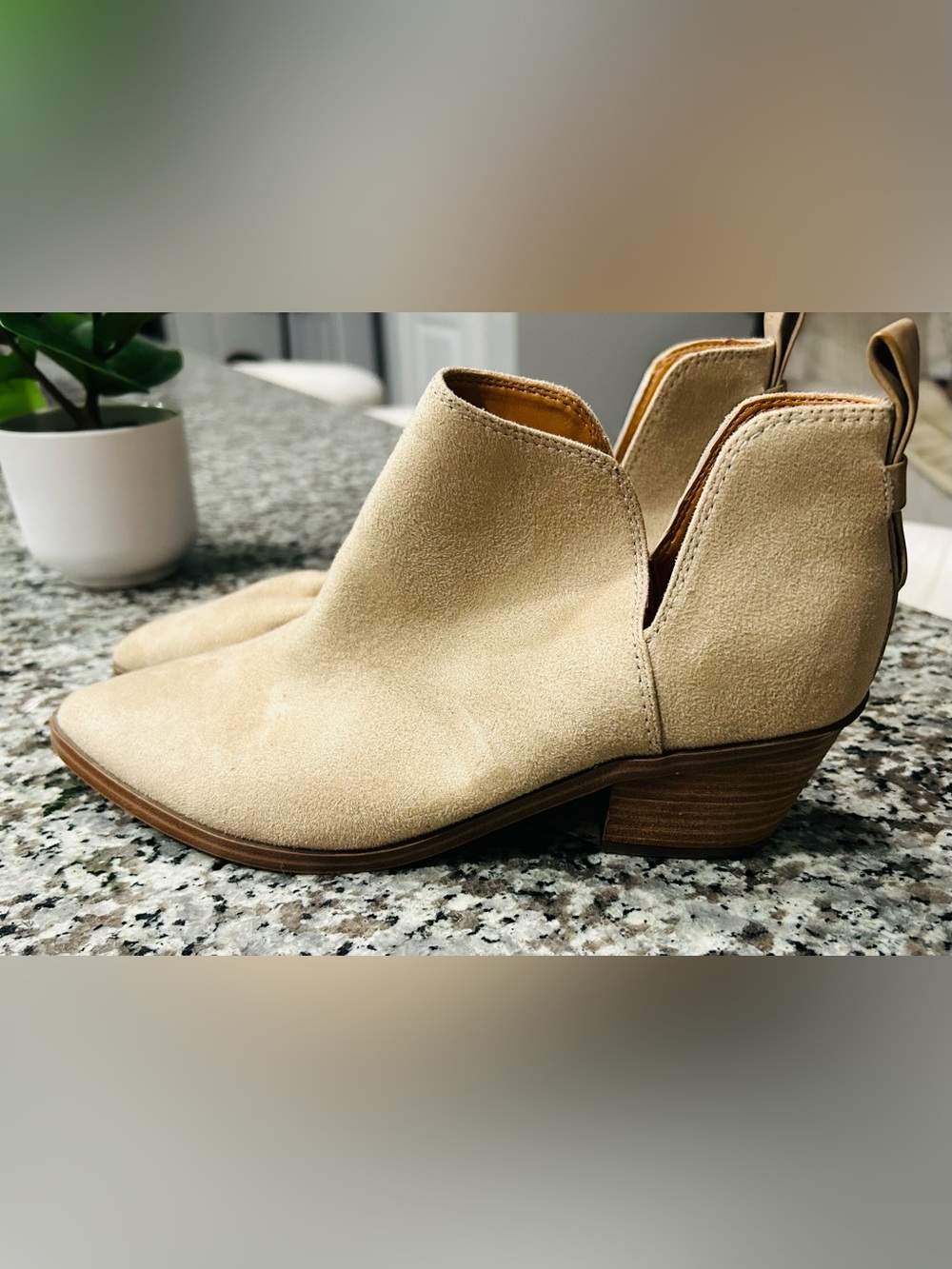 Nine West Tan Suede Ankle Booties